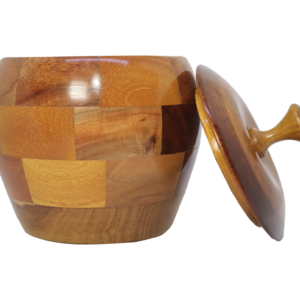 Artesanal Wooden Sugar Container with Lid – Clear Smooth