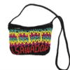 Medium Handwoven Crochet El Salvador Crossbody Bag - Black&Rainbow Stripe Motif