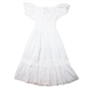 White Women's Long Dress Off-Shoulder Design with Delicate Ruffled Details