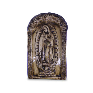 Handmade Gypsum Virgin of Guadalupe Wall Hanging Sculpture