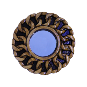 Handcrafted Gypsum Decorative Wall Mirror - Braided Chain Motif
