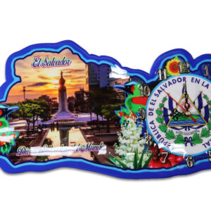 El Salvador Map-Shaped Wall Clock with National Symbols