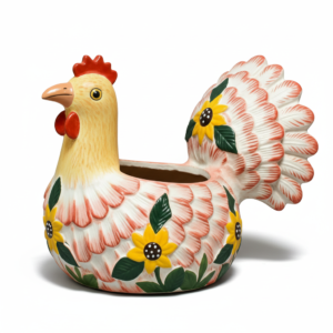 Handcrafted Clay Hen Egg Storage Container - Egg Keeper & Kitchen Decor (30 Egg Capacity)