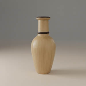 Medium Handcrafted Clay Floor Vase - Creme Textured Tone Motif