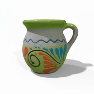 Handcrafted Mexican-Style Painted Clay Mug with Relief Decoration - Standard Capacity (250 ml)