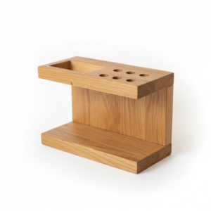 Handcrafted Wooden Toothbrush Holder (6 Slots) - Natural Wood