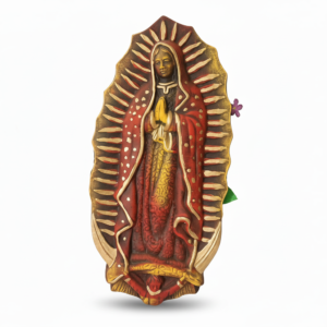 Handcrafted Clay Virgin of Guadalupe Wall Figure - Indoor/Outdoor Decoration