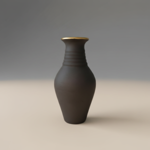Medium Handcrafted Clay Vase - Dark Textured Motif